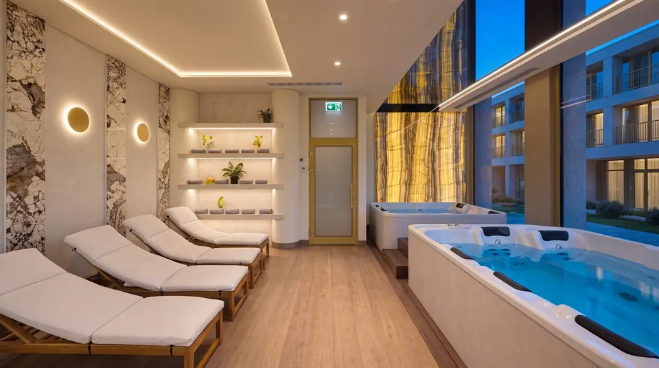Jacuzzi z widokiem na zieleń nad Odrą